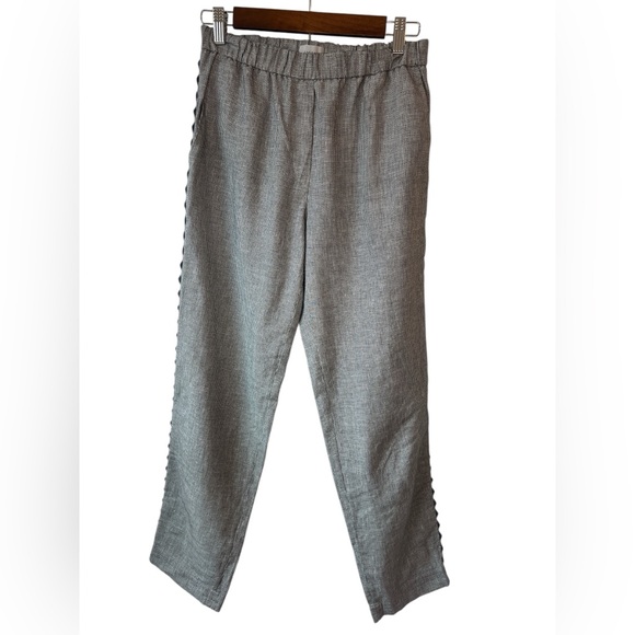 Jigsaw Linen/Cotton Houndstooth Print Women’s Casual Pants